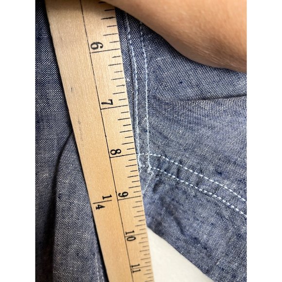 Arden B Y2K low rise wide flare Linen Pants light blue size 6 - Picture 6 of 7